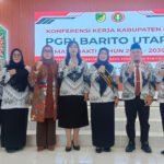 Foto bersama usai pelaksanaan Konferensi Kerja Kabupaten Ke-I Persatuan Guru Republik Indonesia (PGRI) Barito Utara masa bakti 2025-2030. (foto : Ist)