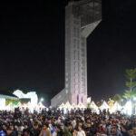 Suasana Nobar Final Piala Dunia di Bundaran Besar Palangka Raya.